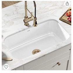 Brand New In Box Kraus Enameled Stainless Steel Under mount Sink