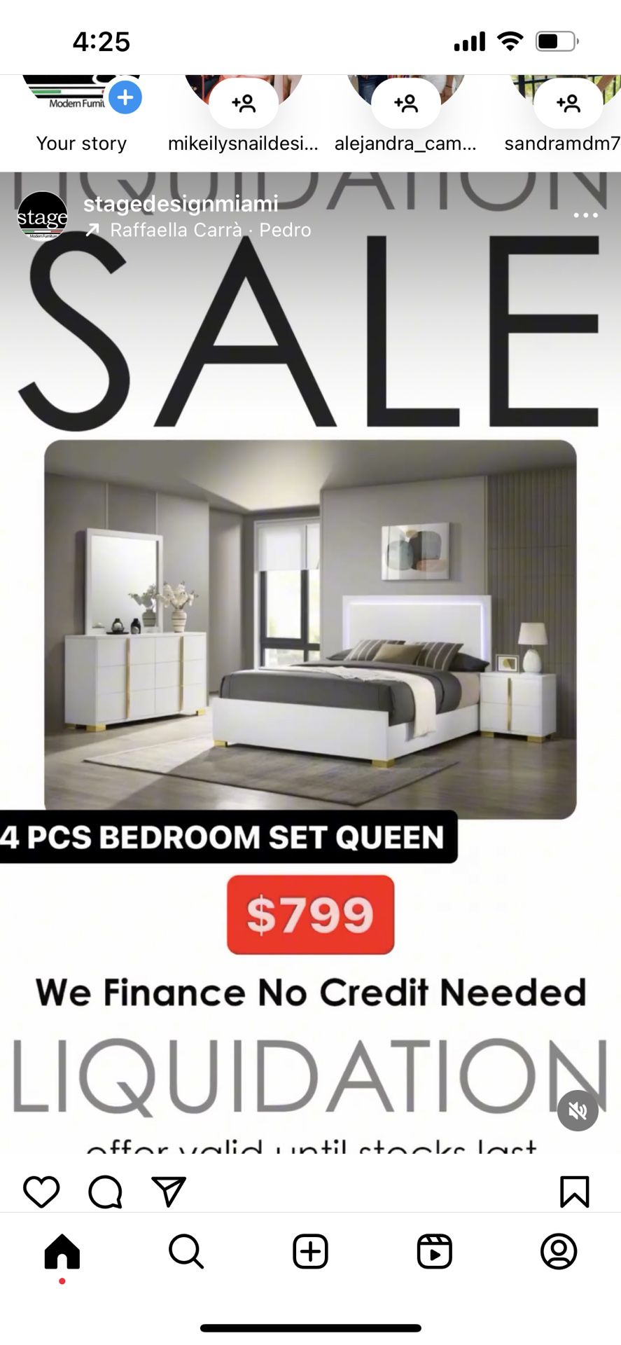 Bedroom Set 4 PCs. $799