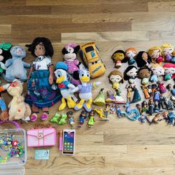 Disney Princess Bundle- stuffed animals, action figures, figurines. Encanto, Frozen, Zootopia, Minnie, Mira Detective and more
