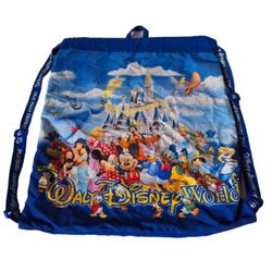 Walt Disney World Drawstring Backpack Bag Overnight Duffle Cinderella Mickey Aladdin