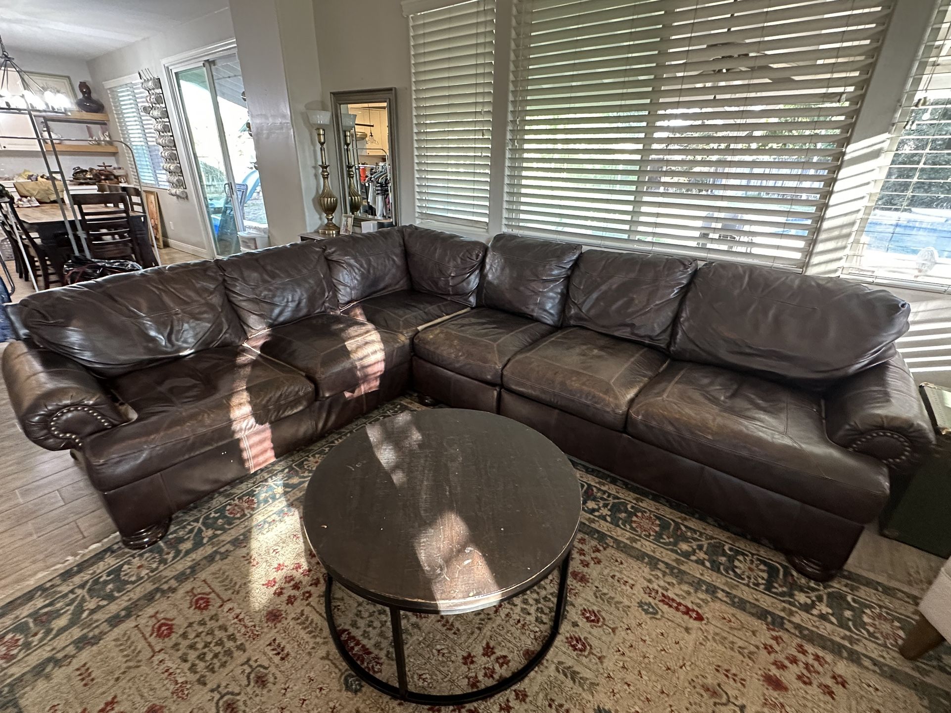 Large L-shaped Sectional Sofa Couch Faux leather