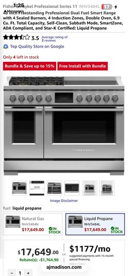 48” dual fuel range top of line