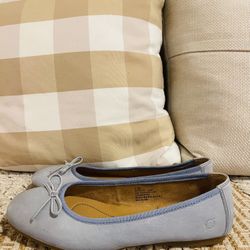 Women’s Born Brin Leather Ballerina Bow Flats Blue Marine Navy Size 8.5 M