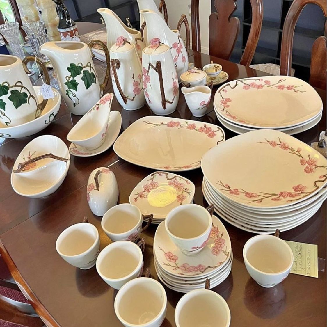 Metlox Peach Blossom by Poppytrail 1950s Vintage Set Dishes