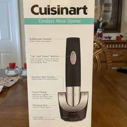 New Cuisinart Cordless Wine Opener With Charging Station