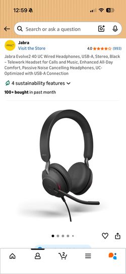 Jabra Evolve Headset (brand New) 