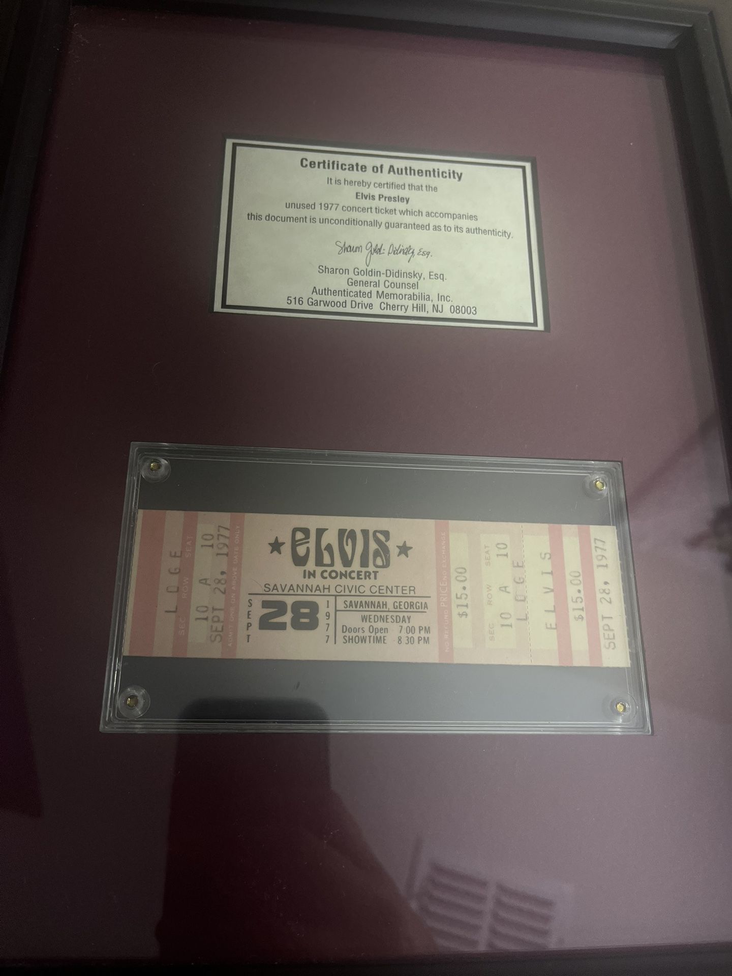 Elvis Concert Ticket