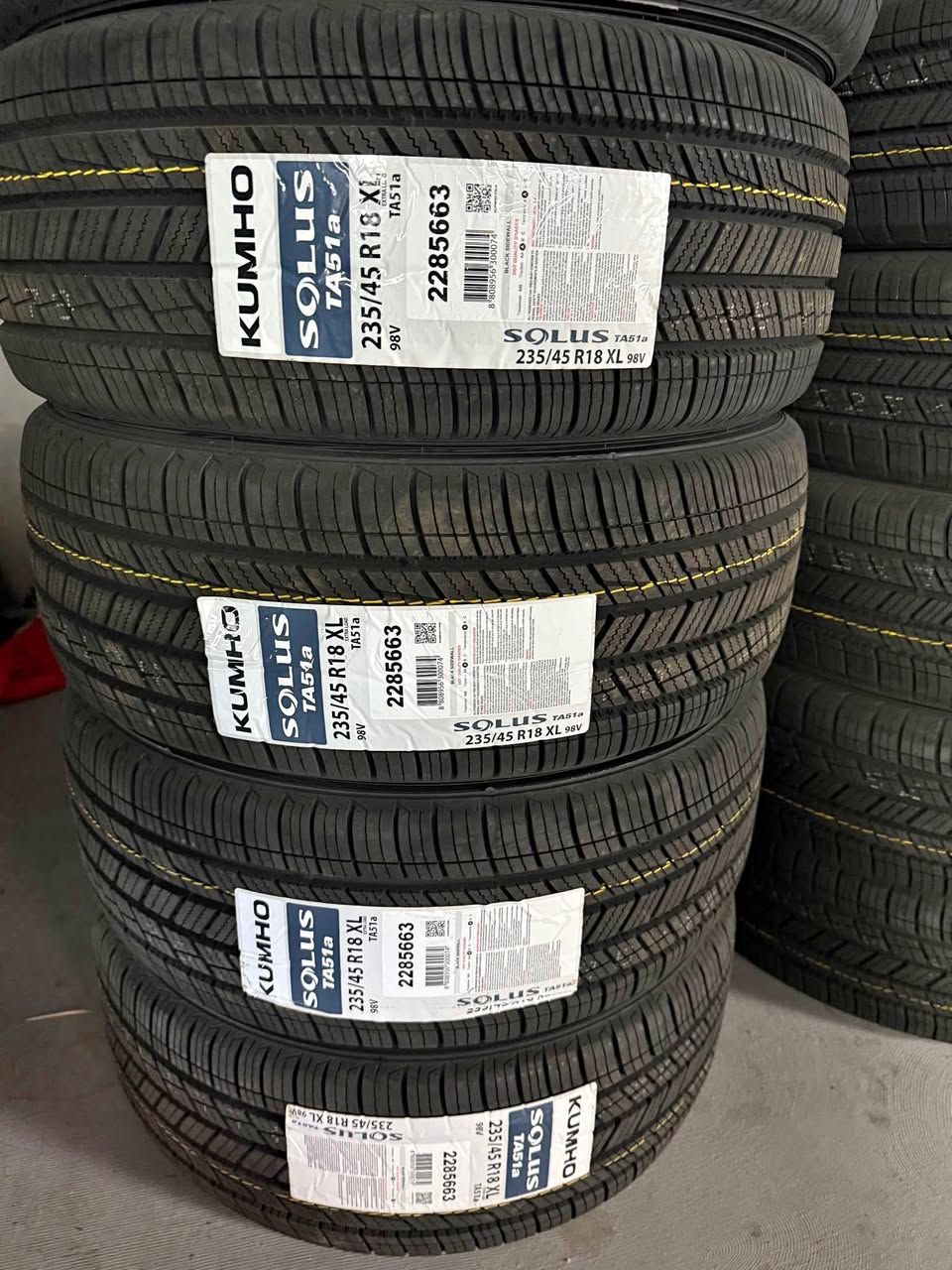 (4) 235-45-18 Kumho Solus TA51 60k miles Free Install Financing available