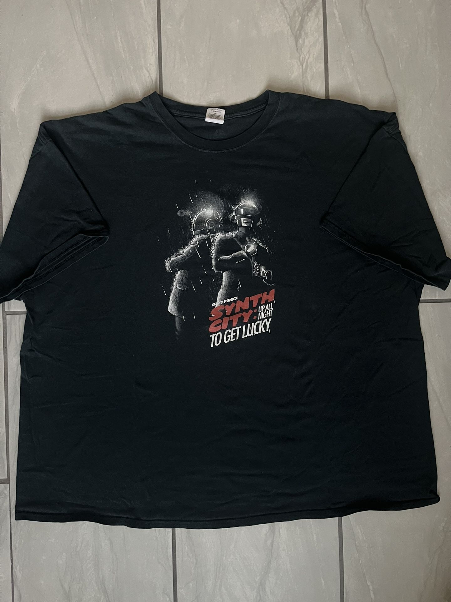 Daft Punk Sin City Parody Grail Synth City Get Lucky Cartoon T Shirt Sz 4XL Rare