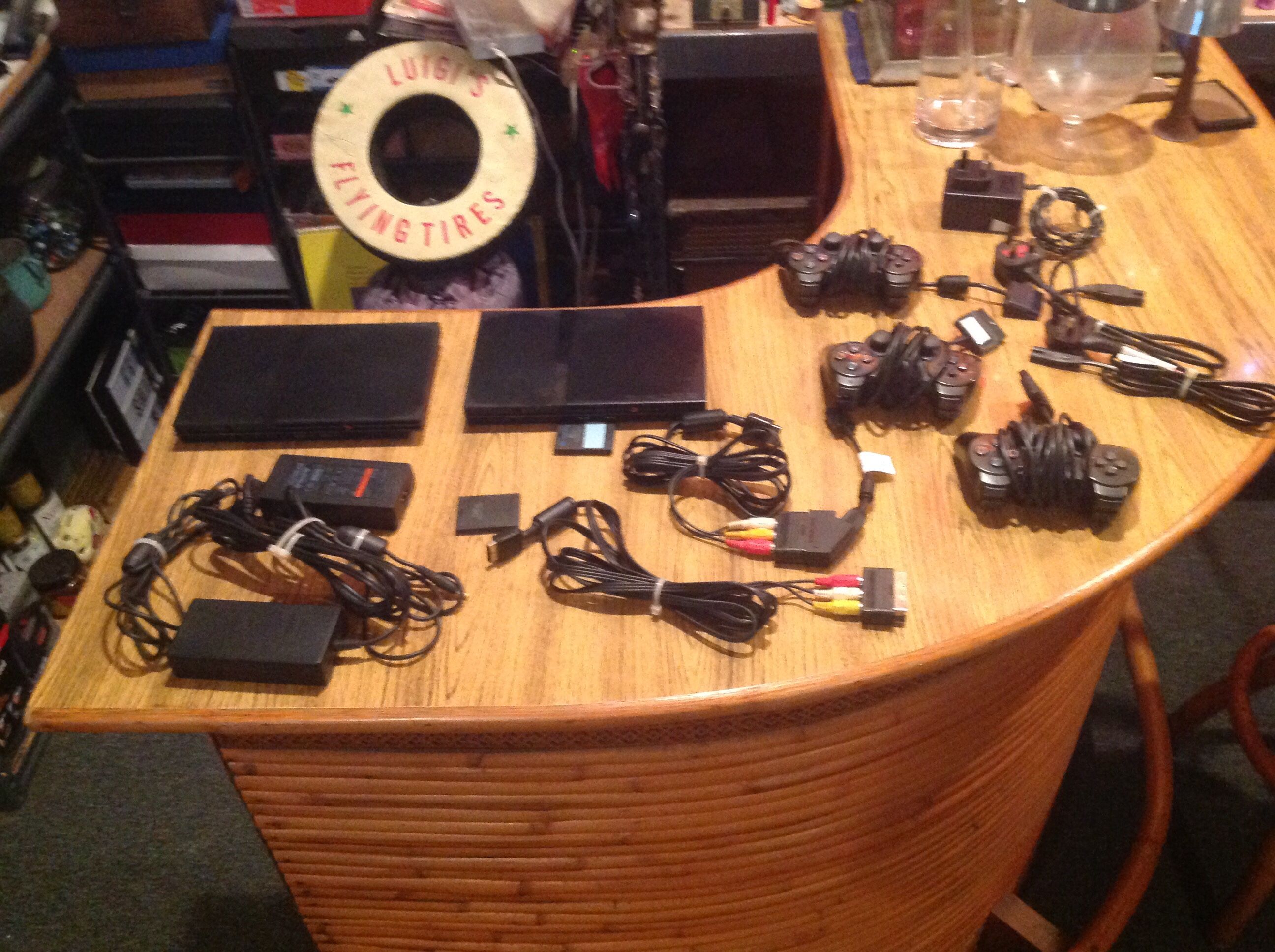 PS2 PAL Type Consoles , 2 Consoles , 3 Controllers , 20 Games , 2 Memory Cards , Step Up Step Down Converter