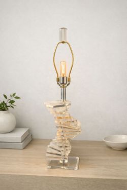 1970s Lucite Spiral Staircase Lamp .... Karl Springer Style Mid Century Modern.