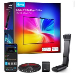 Govee TV Backlight 3 Lite with Fish-Eye Correction Function Sync to 55-65 Inch TVs, 7.8ft RGBICW Wi-Fi LED Strip Lights with Camera, 4 Colors in 1 Lam