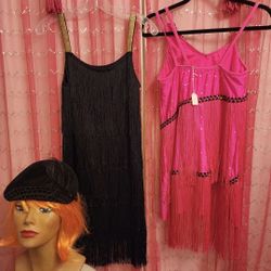  Flapper Dresses! Roaring 20's Smal  Fringes Short Small