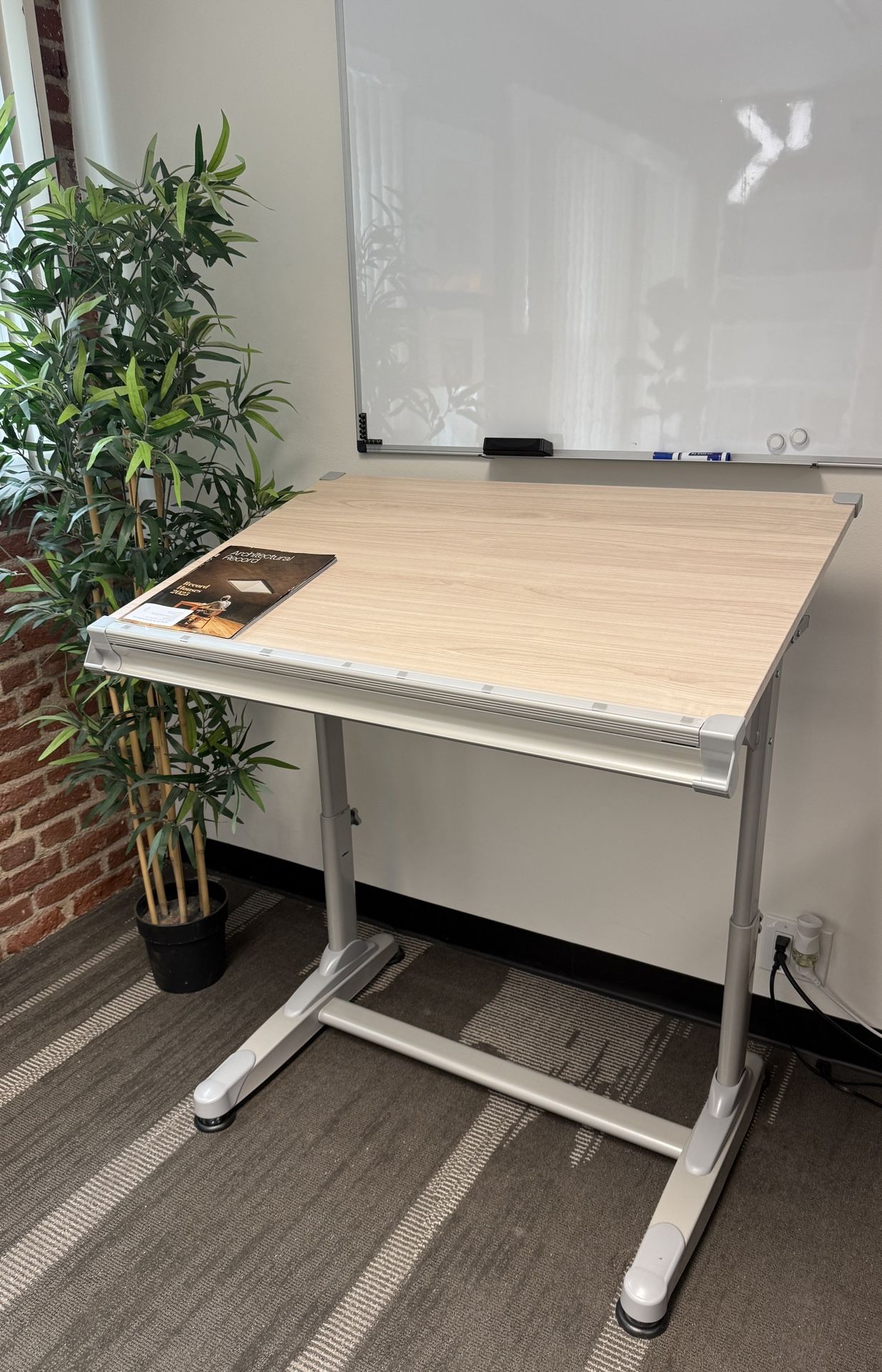 Stand Up Desk Store Height-Adjustable Drafting Table – Birch Finish