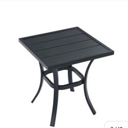Vicllax Patio Metal Side Table, Outdoor/Indoor Small End Table
