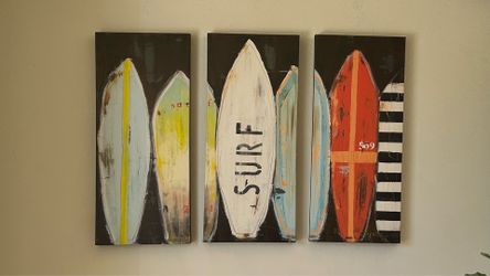 Surfboard on Canvas Wall Art Print Excellent