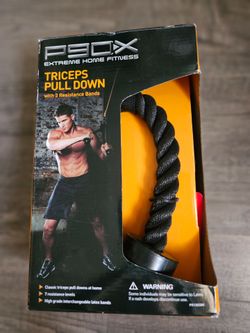 P90X Triceps Pull Down with Resistance Bands