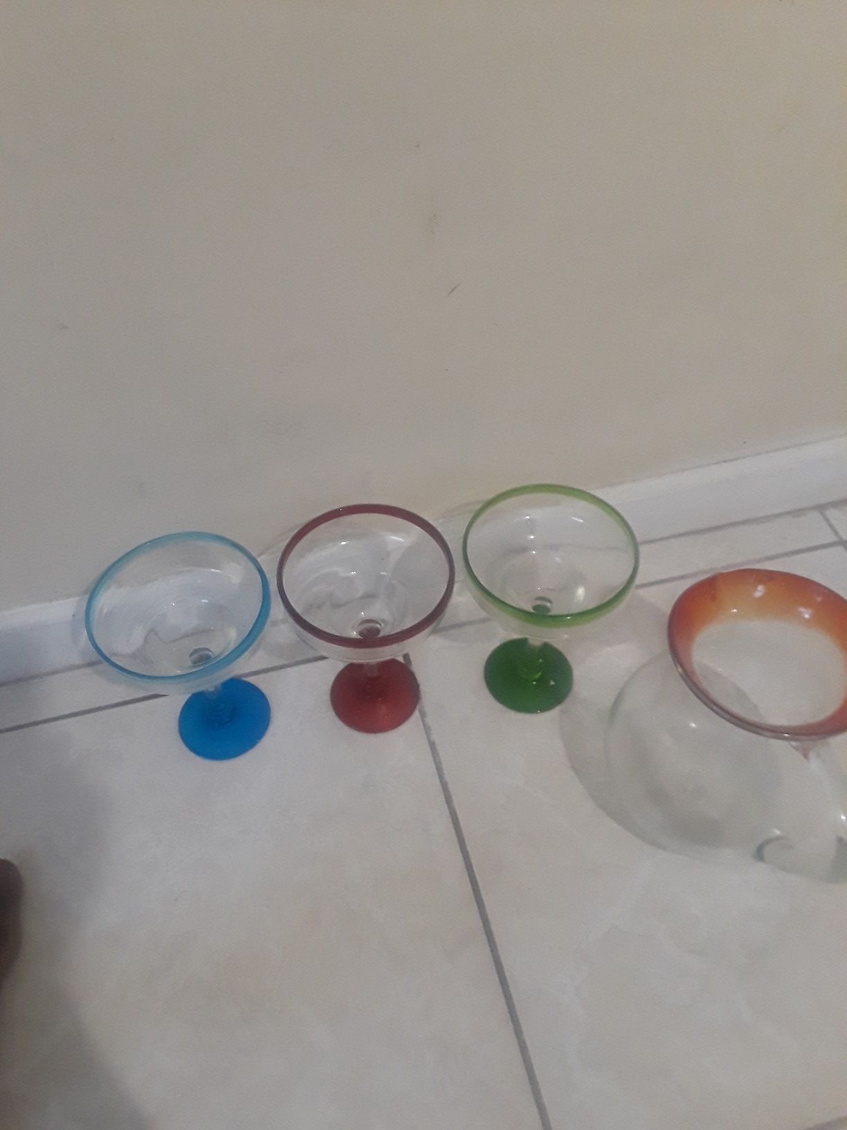 4 piece margarita glass set
