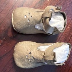 Antique/Vintage Leather Baby Shoes. Button Up.
