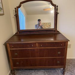 Antique Dresser With Mirror