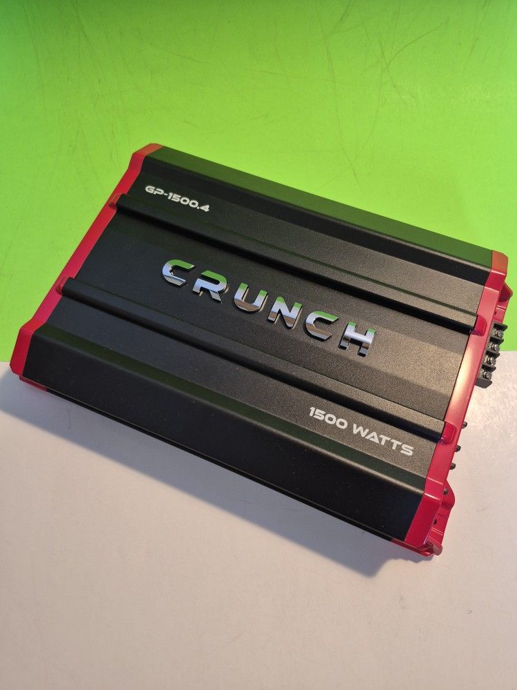 CRUNCH 1500 WATTS 4 CHANNEL BUILT IN CROSSOVER CAR AMPLIFIER ( BRAND NEW PRICE IS LOWEST INSTALL NOT AVAILABLE )