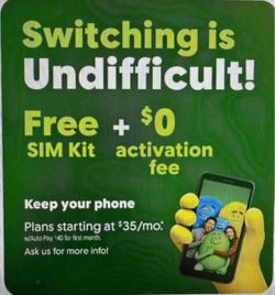 Switch to cricket with your device and get a free sim kit and free activation fee