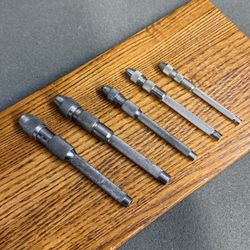 (5 piece set) PIN VISE SET, Eclipse and General MFG’s, USA and England