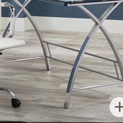 Chrome Frame W/ Tempered Glass Top Desk
