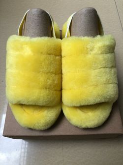 Brand New In Box Yellow Fluff Yeah Ugg Slides Sizes 5 to 12