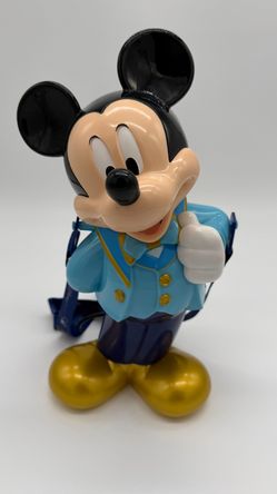 Disney Mickey Mouse Figure with Blue Jacket and Lanyard