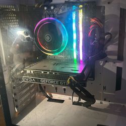 Gaming Pc With Desk, Chair, And Monitor