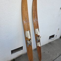 Vintage Malibu Wood Waterskis