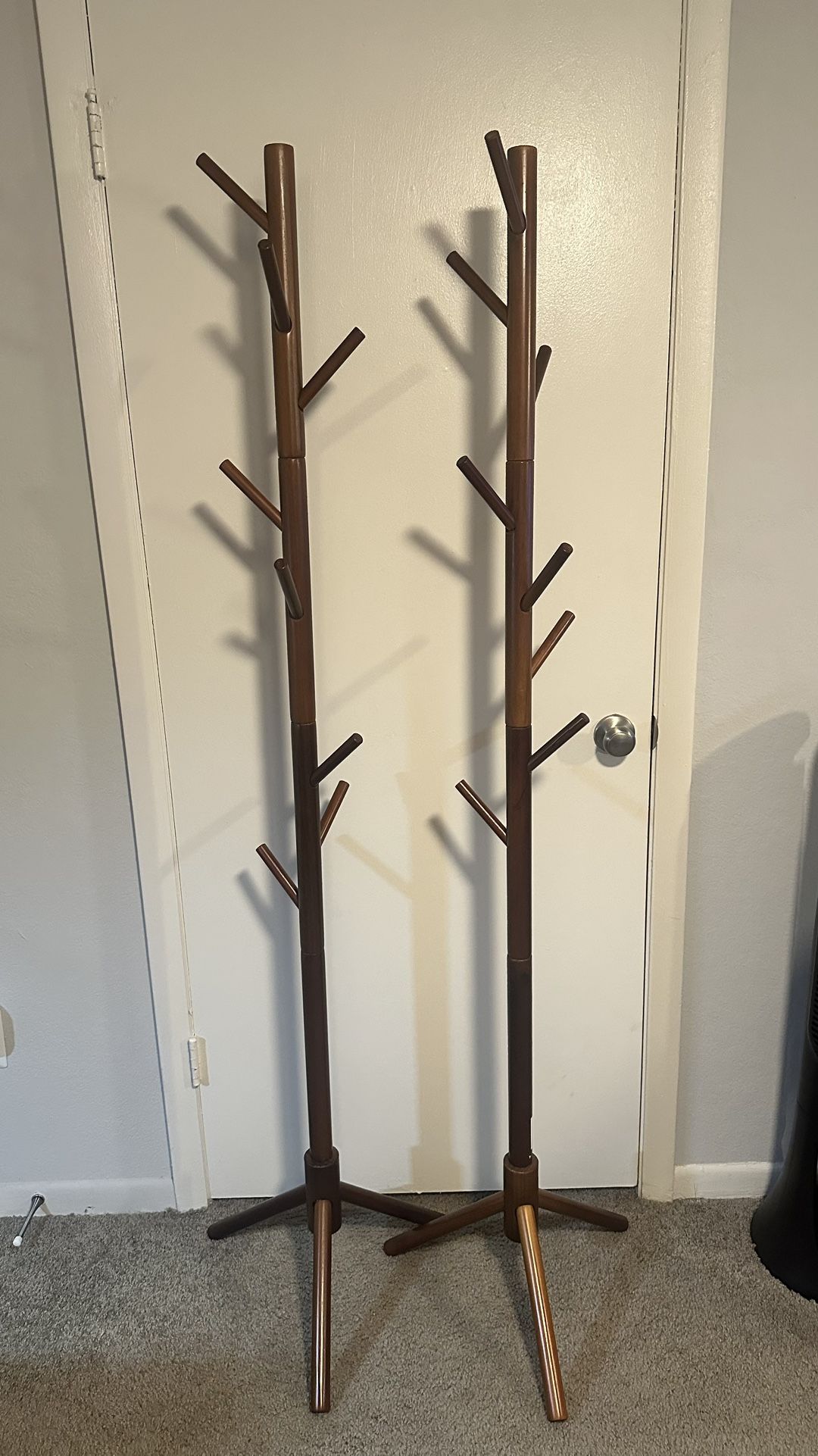 Asian-Inspired Wooden Coat Hangers (Set of 2) – Bamboo Look, Modern Style