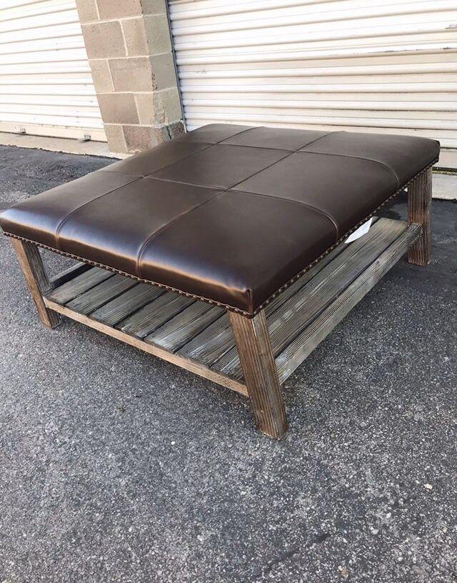 BRAND NEW LEATHER OTTOMAN 36x36