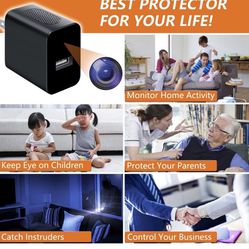 Hidden Camera Charger Full 1080P HD Wireless Spy Camera Hidden Nanny Cam Mini USB Charger with Motion Detection, Hidden Cameras for Home Security, Off