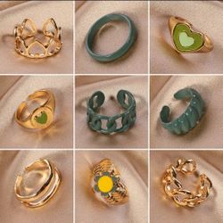 9pc Fashion Jewelry Rings 