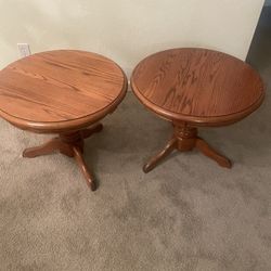 Two  Solid Wood Ends Tables