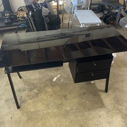 Black Office Desk &  Glass