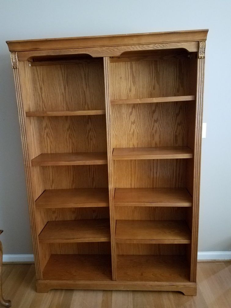 Wooden Bookshelve & File Cabinet