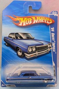 2010 Hot Wheels '64 Chevy Impala Blue Die-Cast