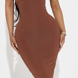 Fashion Nova Brown Midi Dress