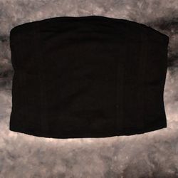 Black strapless crop top