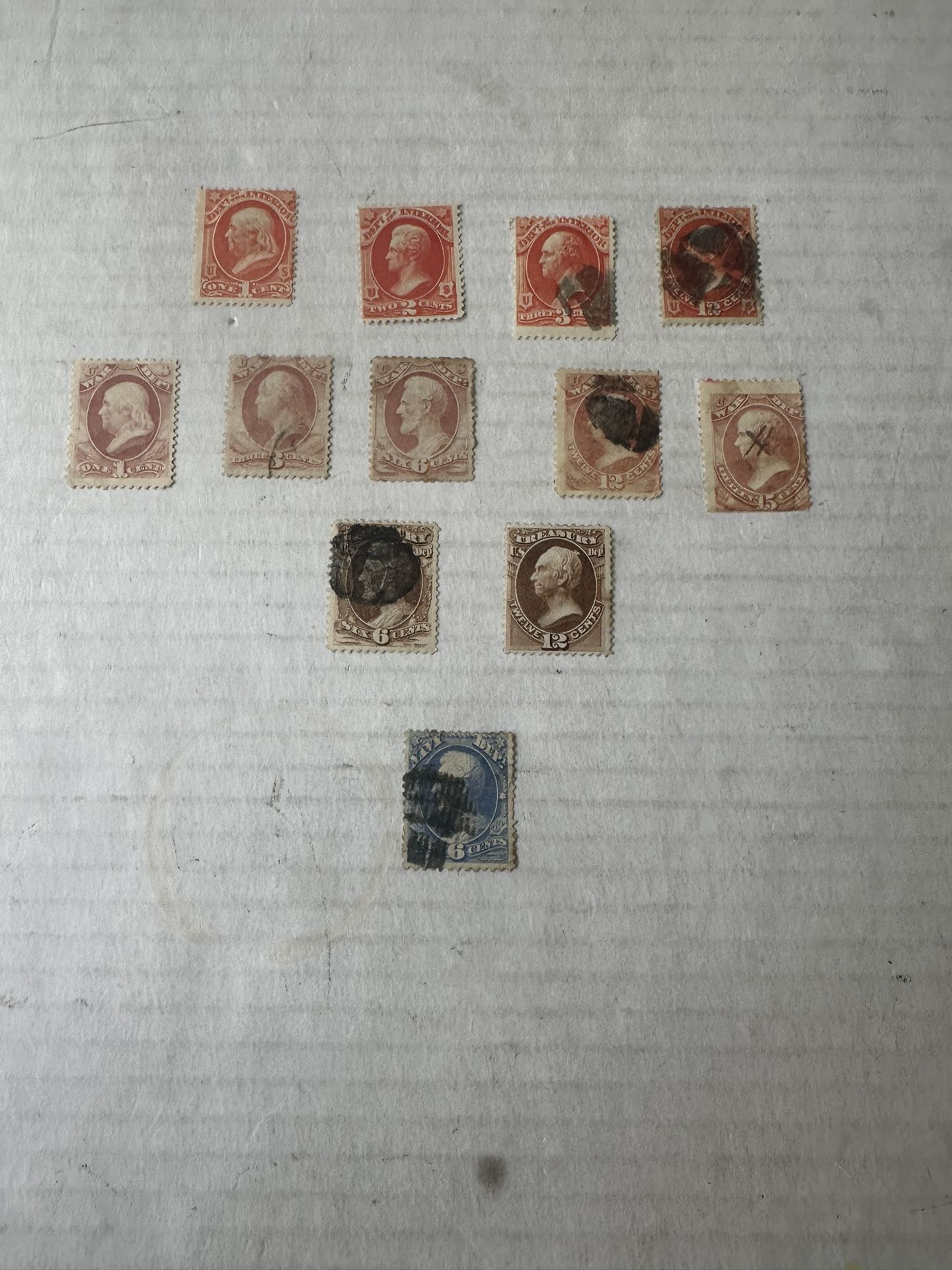 United States Officials Collection Of 12 Used Stamps