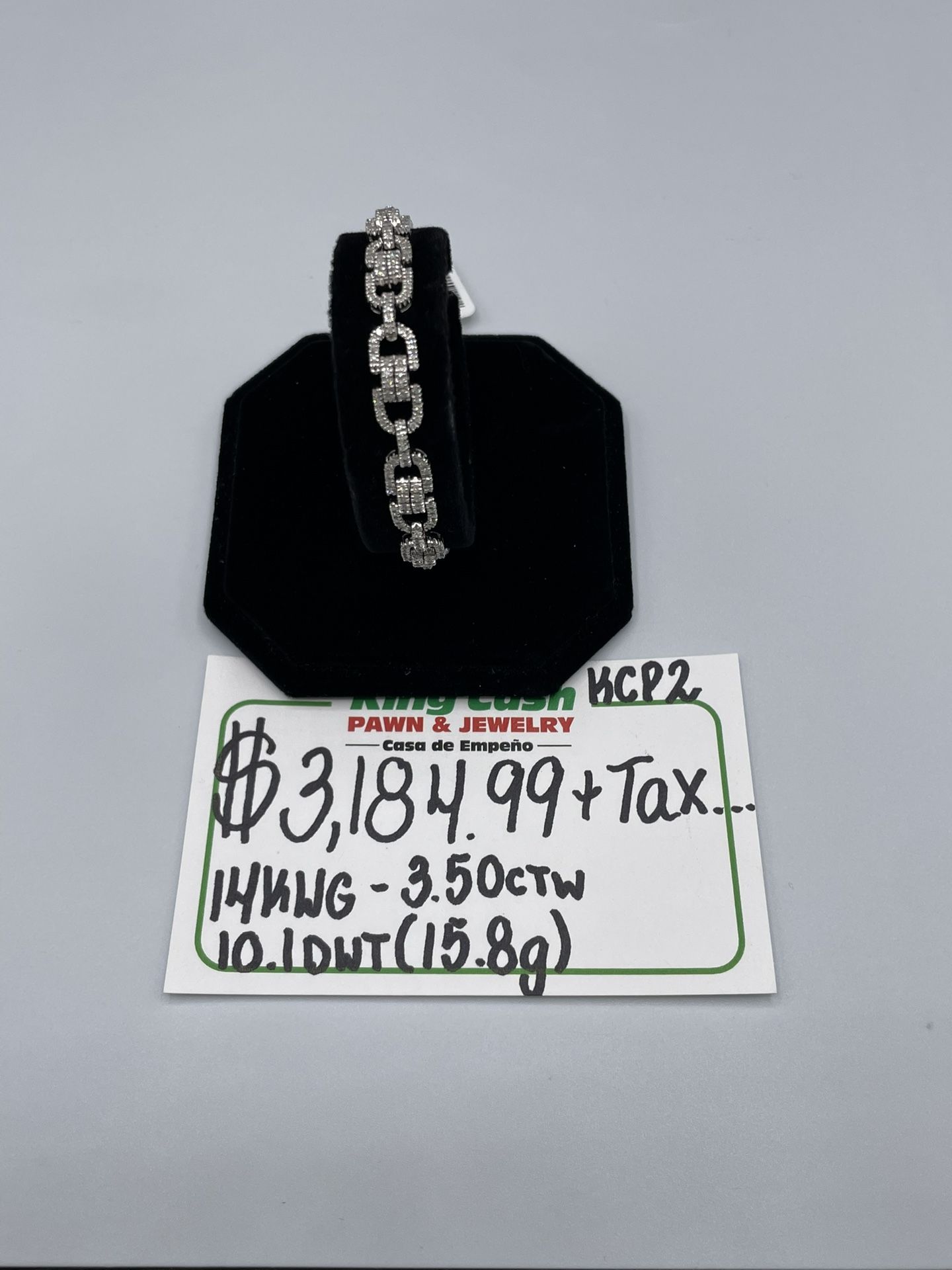 ICED OUT BRACELET 14KT WHITE GOLD NATURAL DIAMONDS 3.50 Ctw