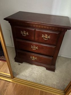 Free dark cherry 3 drawer nightstand