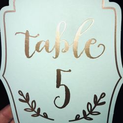 Mint & Gold Table Numbers