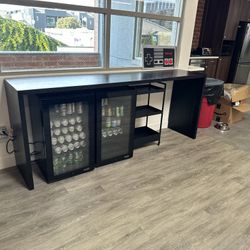 White Oak Black Console Table 