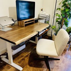$600 OBO- Standing Desk Set With Live Edge Wooden Top