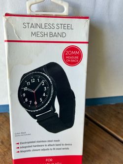 20mm Black Stainless Steel Mesh Watch Band