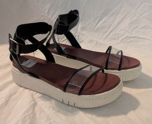 Woman's Sandals BUCKLE Clear Black Summer Shoes
